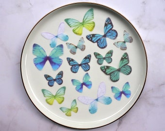 10pcs Organza Fabric Butterfly Wings green butterfly blue butterfly Organza butterflies Miniature for  Jewelry Making Earrings Findings W03