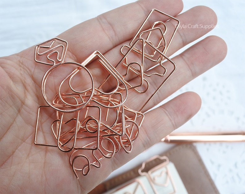 8pcs A Set Rose Gold Paper Clips Envelope Paper Clip Love Etsy