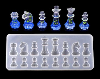 Schach Silikonform für Harz - klare Harzform für Schach - Schach Harz Formen für Schmuck, DIY internationale Schachformen M-14 xiangqi