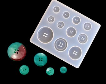 2 Stück Knopf Silikonform für Harz, Knopf Harzform, Mini Ohrring Charm Mould, Harz Formen für Schmuck, Harz Formen für Ohrringe M51