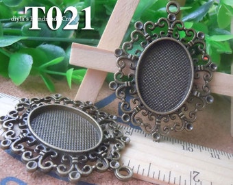4 Stücke antike Bronze passen 18x25mm Cabochon Anhänger Basis (T021)