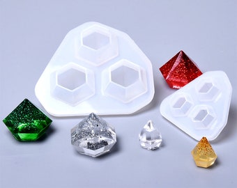 2 Größe kleine Diamant-Form - Silikonform für Harz - Harz Form für Schmuck machen, Edelstein Silikonform Harz Cabochons M66