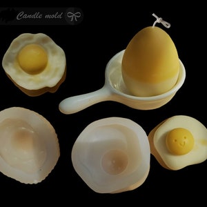 Molde de silicone para vela de ovo escalfado, molde de vela de ovo oval, molde de gesso em forma de ovo, decoração de casa (cm11)