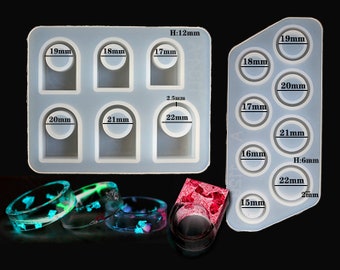 New style rectangular top ring mold silicone mold ring resin molds jewelry mold 17mm-22mm ring mould for ring making  M85