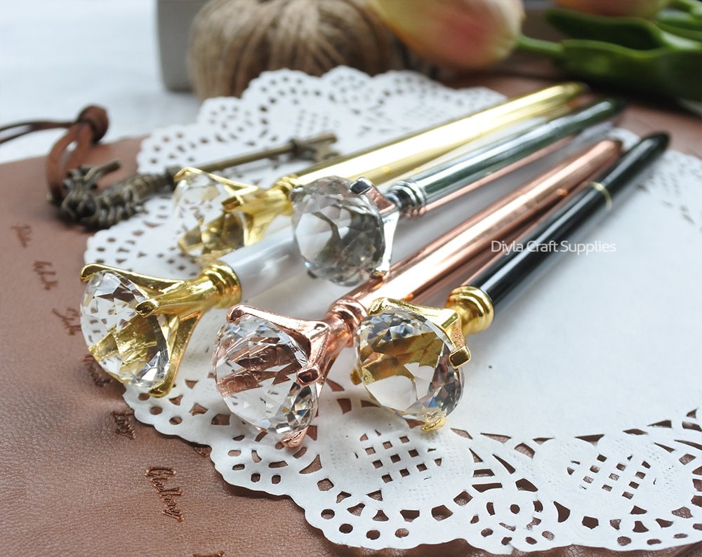 Planner Accessories, SIGNATURE CRYSTAL Pen, Couture Rose Gold, Wedding  Diamond Pen, Sparkle Gem Pen Office Planner Supplies Back to School 
