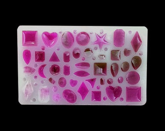 Mini Gem Silicone  mold, resin molds for jewelry crystal glue drop silicone mold love geometric mold for resin circle star pendant mold M40