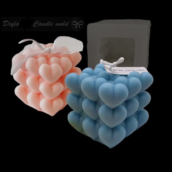 Heart Cube Candle Mold Loving Heart Magic Cube Silicone Mold