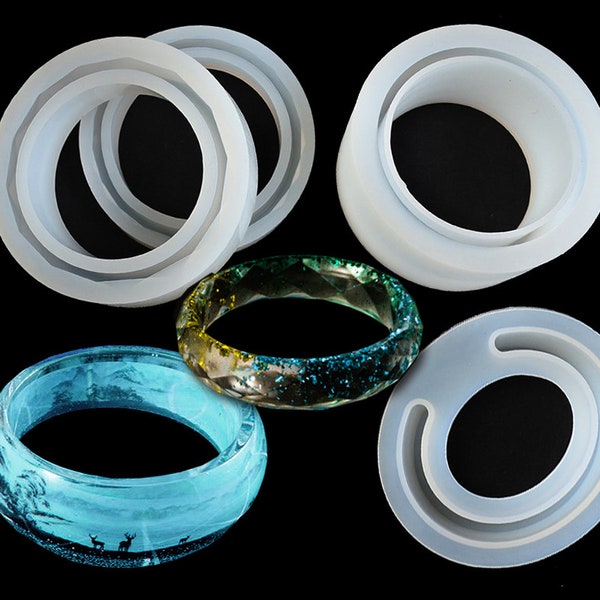 Moule de bracelet en silicone Moules de bracelet en résine flexible Moules de bracelet en résine 4 style moule à bracelet pour bijoux artisan artisanal diy M74