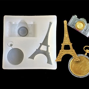 Eiffel tower Silicone Mold for resin, camera  Resin mold, Silicone resin mould, pendent molds, UV resin mold,craft jewelry making molds M37
