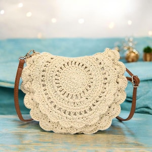 Boho Woven Cotton Shoulder Bag – Summer Crossbody Beach Handbag for Women, Lightweight Travel Messenger Purse