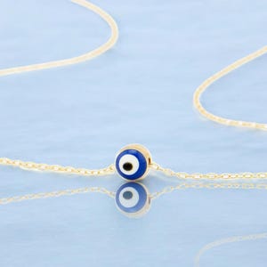 Vintage Gold Plated Evil Eye Necklace: Protective Amulet, 50cm Chain