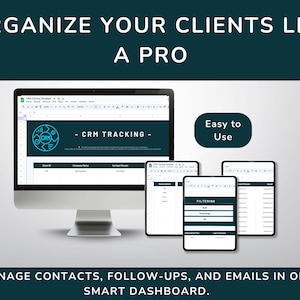 CRM Tracking Google Sheets Template | Client Database & Follow-up Log | Small Business CRM Spreadsheet