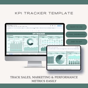 KPI Tracker Template | Business Performance Dashboard | Sales, Marketing & Operations Report