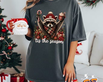 Christmas Raccoon Shirt, Tis the Season T-Shirt, Funny Raccoon Christmas Tee, Cute Holiday Shirt, Christmas Animal Shirt, Raccoon Lover Gift