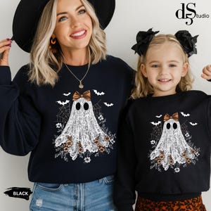 Conjunto de sudadera de fantasma a juego: disfraz de Halloween para mamá e hija