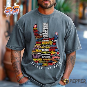 Legends of Rock Guitar T-shirt, Rock Sweatshirt and Hoodies for Music Lovers