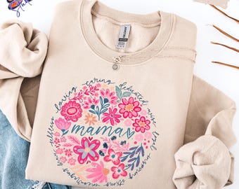 Camiseta floral para mamá, regalo del Día de la Madre para mamá, camiseta gráfica con estética adorable.