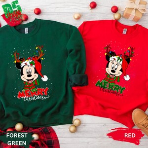 Merry Christmas Sweatshirt, Matching Holiday Crewneck, Festive Cartoon Xmas Sweater for Mom and Kids, Cozy Winter Outfit