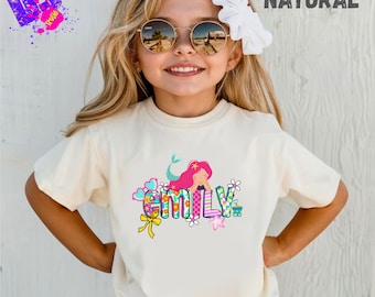 Personalized Mermaid Toddler Tee: Custom Kids Shirt