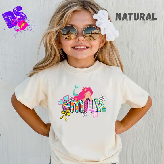 Personalized Mermaid Toddler Tee: Custom Kids Shirt