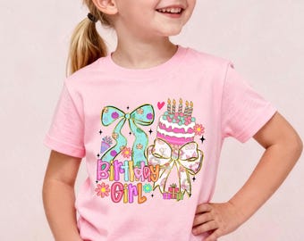 Camiseta de cumpleaños para niña, camiseta de cumpleaños infantil, camiseta linda para fiesta, conjunto de cumpleaños para niñas, regalo