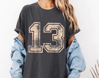 Custom Football Number T-Shirt, Personalized Team Tee