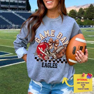 Custom Game Day Sweatshirt – Personalized Team Pullover for Women, Football Outfit or Tailgate Gift