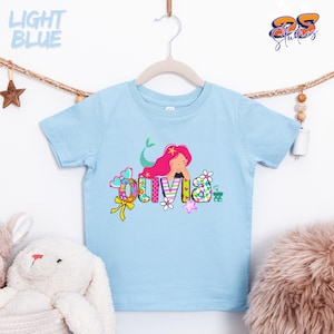 Camiseta infantil personalizada de sirena: Camiseta personalizada para niños imagen 9