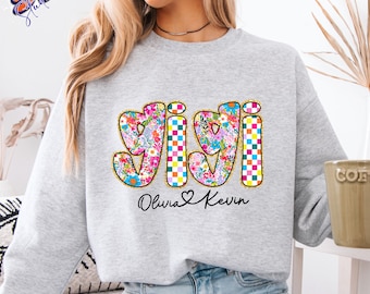 Sudadera con capucha para mamá con nombres de niños, regalo personalizado para el Día de la Madre.