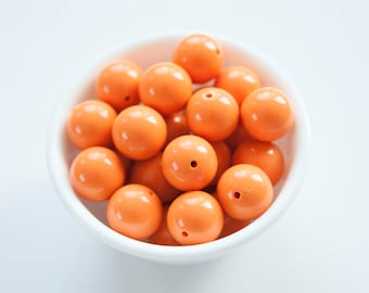20mm Orange Solid Chunky Beads for Bubblegum Necklace10 ct - 20mm Beads