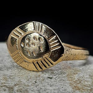 Ancient Celtic bronze Ring with Folk Ornaments of Viking Age, Ethnic Nordic pendant, Authentic protection amulet, Original Kievan Rus mascot