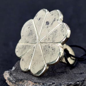 Medieval ancient bronze huge button Flower of Cossacks Age, Original ancient big button amulet, Antique horse pendant, Unique amulet button