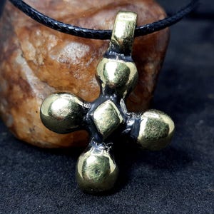 Slavs ball-pointed bronze Cross, Amulet made from Bullet Casings of the War In Ukraine, Viking Age talisman, Spiritual Kievan Rus pendant