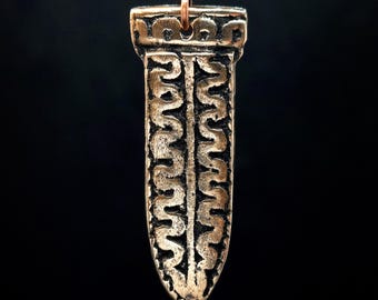 Bronze Viking Age Snake Amulet. Ritual Slavic Artifact 9th century AD. Norse Serpent Pendant