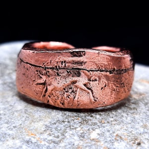 Keltenzeit Hirsch Ring. Skythischen Kupferartefakt 5 Jahrhundert BC Altgriechisch Elch Amulett