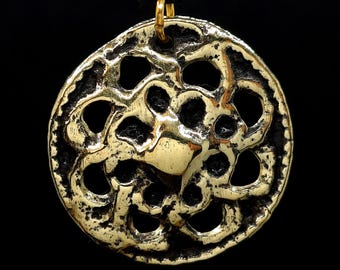 Bronze Viking Age Kolovrat Pendant. Medieval Artifact Fylfot 9th century AD. Slavic Amulet