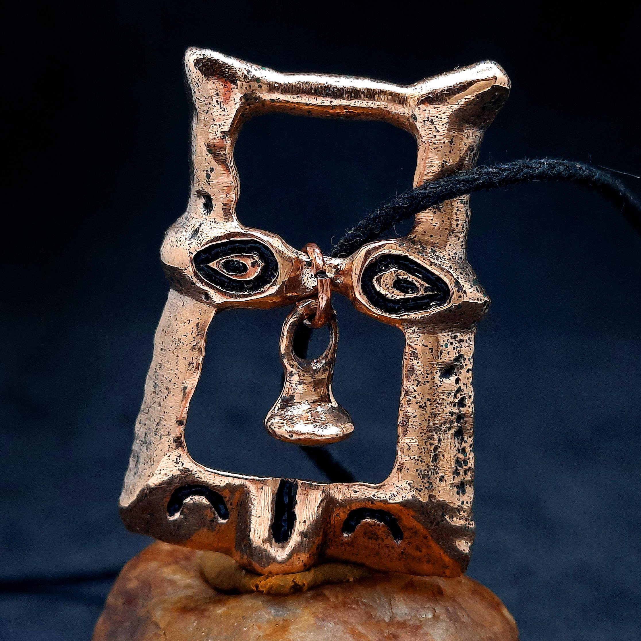 Ancient Bronze Viking Age Owl Amulet. Ritual Kievan Rus Artifact. Slavic Magic Druid Pendant