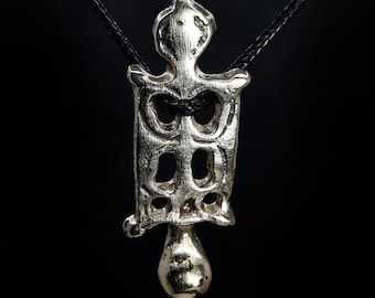 Ancient Bronze Medieval Tatar Pendant. Ottoman Artifact 13-16th century AD. Ritual Talisman