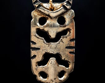 Ancient Bronze Viking Age Amulet "Wizard Mask". Magic Slavic Druid Artifact 9th century AD