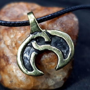 Celtic bronze moon Pendant made from Bullet Casings of the War In Ukraine, Viking Age Lunula amulet, Kievan Rus lunar jewelry talisman