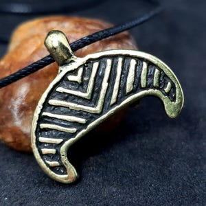 Celtic Pendant Moon made from Bullet Casings of the War In Ukraine, Bronze Lunula amulet of Viking Age, Kievan Rus lunar jewelry talisman