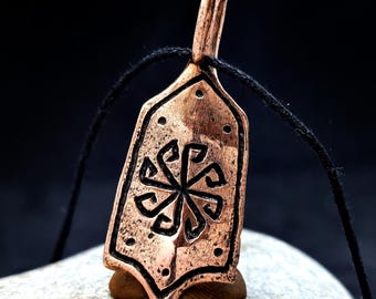 Ancient Bronze Viking Age Rune Amulet "Kolovrat". Slavic Fylfot Pendant. Ritual Kievan Rus Relic