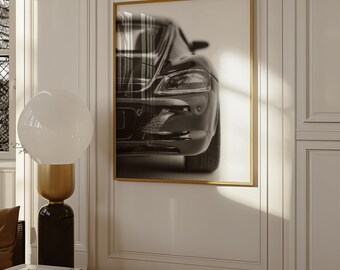 Rear View Porsche 911 Poster Luxury Sport Wall Art Printable Black and White Car Print Vintage Porsche Photography Prints | Digital Download
