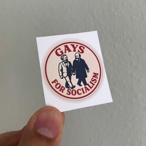 queerer Sticker “gays for socialism”