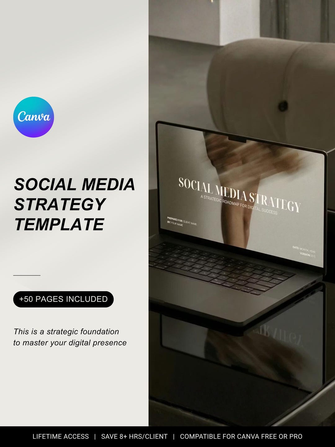 Social Media Strategy Canva Template | 56 Page Client Ready Workbook - Etsy