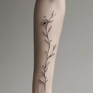 50 Minimal Floral Tattoo Designs | Fine Line Botanical Ink | Elegant ...