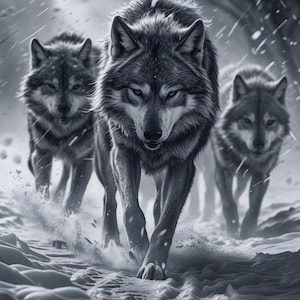 60 Wolf Family Tattoos | Realistic Black & Grey Fine Line | Full Back/Chest Digital Tattoo Design