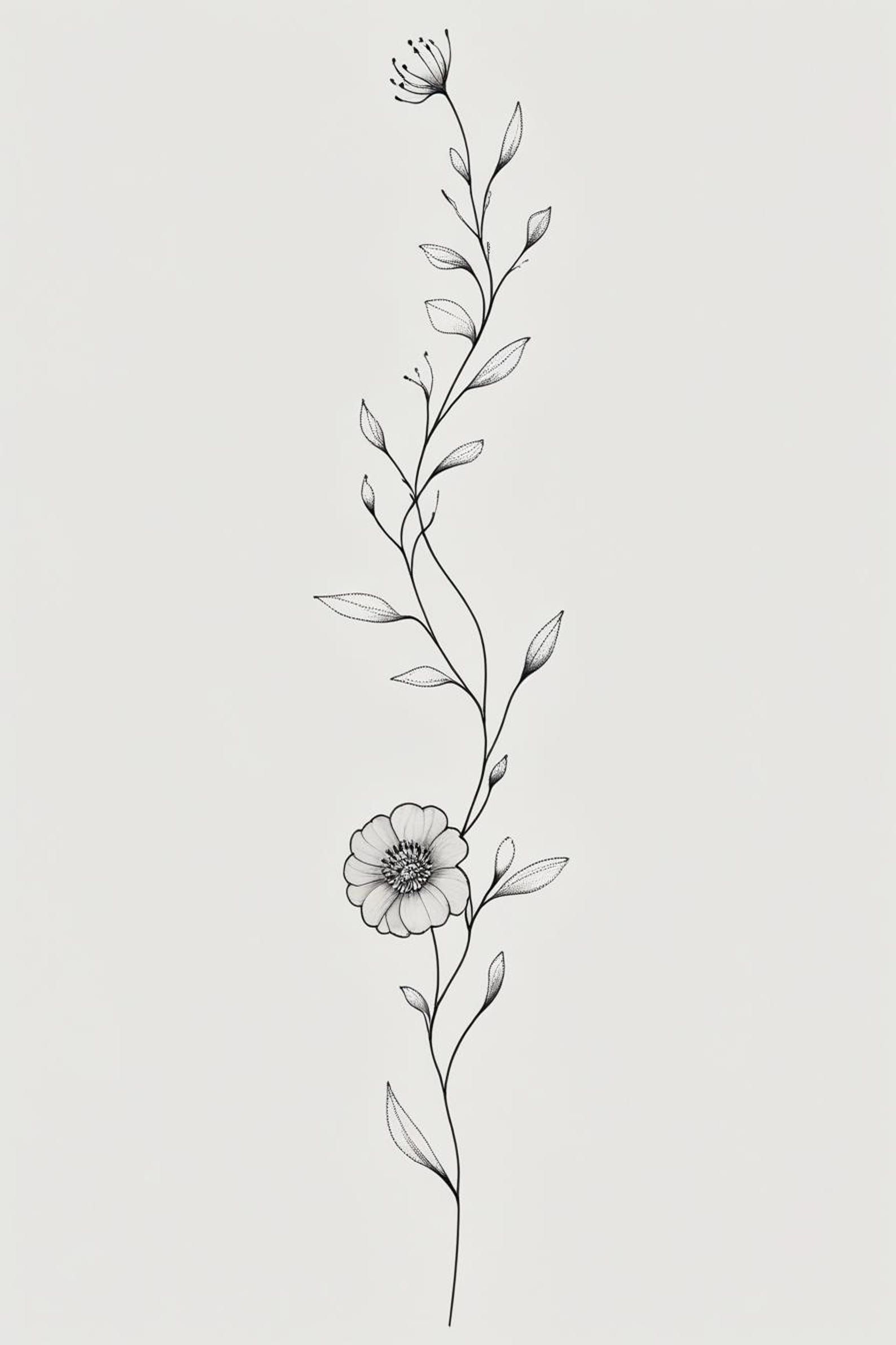 50 Minimal Floral Tattoo Designs | Fine Line Botanical Ink | Elegant ...