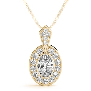 Lab Grown Oval Diamond Halo Pendant/White Gold Charm Pendant/ Oval Halo Diamond Jewelry/Eco-Friendly Sparkle/Elegant Gift for Her/Women
