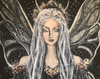 Original Fairy painting glows in the dark